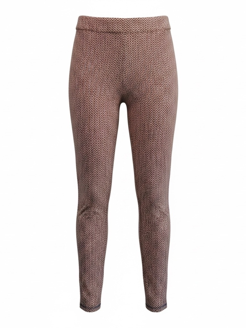 KAVU Women's Leggings Stretch Pants Size S Brown Khaki Herringbone Print Comfort